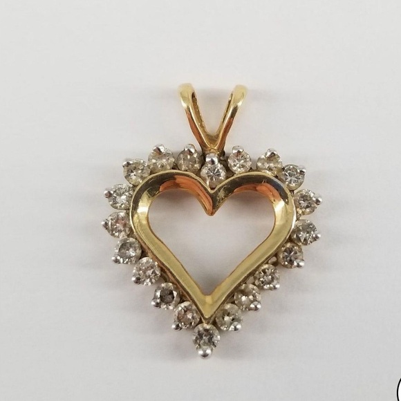 Jewelry - 14k diamond heart pendant necklace 1.4g